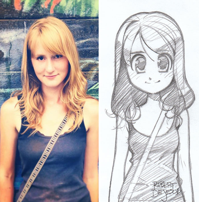 Illustrator Turns Strangers Into Anime Characters