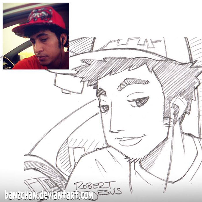 Illustrator Turns Strangers Into Anime Characters
