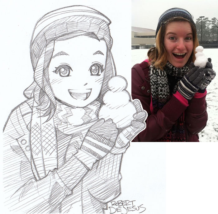 Illustrator Turns Strangers Into Anime Characters