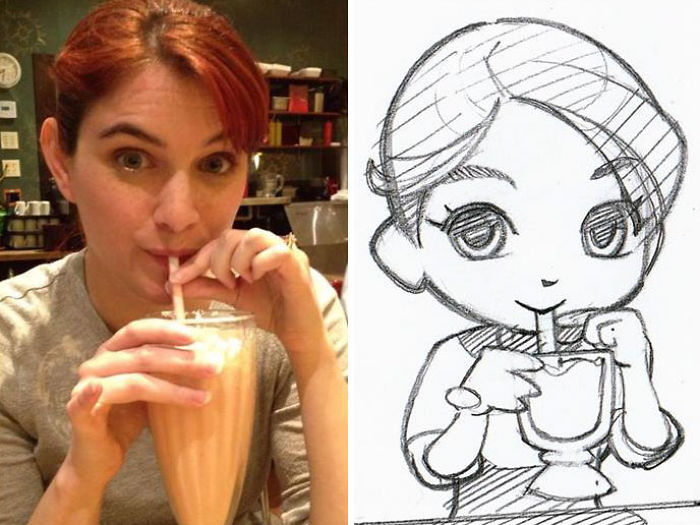 Illustrator Turns Strangers Into Anime Characters