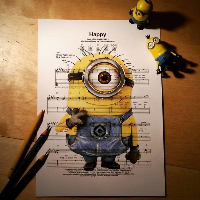 I Draw Scenes From Famous Animated Movies On Music Sheets Of Their Theme Songs I Draw Scenes From Famous Animated Movies On Music Sheets Of Their Theme Songs