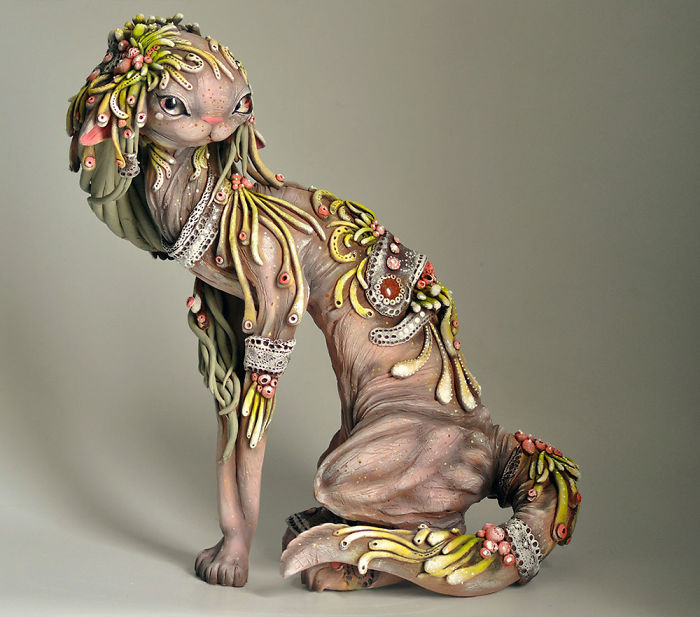 Russian Artist Combines Fantasy And Rasta Elements To Create Magical Cats