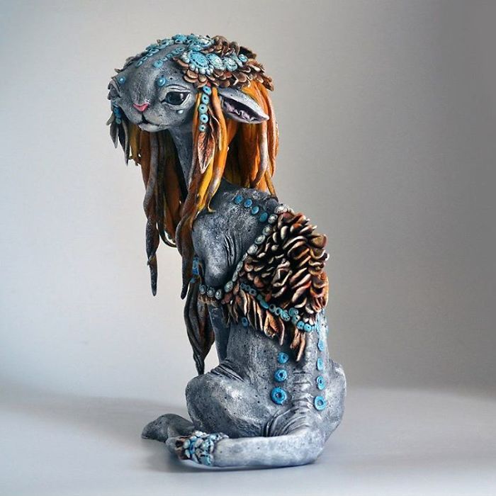 Russian Artist Combines Fantasy And Rasta Elements To Create Magical Cats