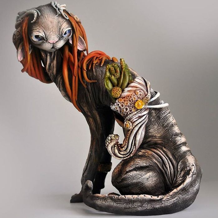 Russian Artist Combines Fantasy And Rasta Elements To Create Magical Cats