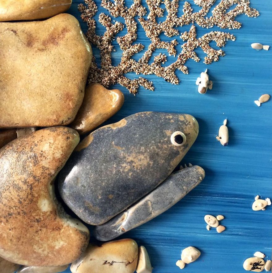 I Create Art From Stones I Find On The Beach I Create Art From Stones I Find On The Beach