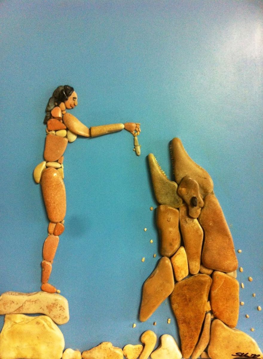 I Create Art From Stones I Find On The Beach I Create Art From Stones I Find On The Beach