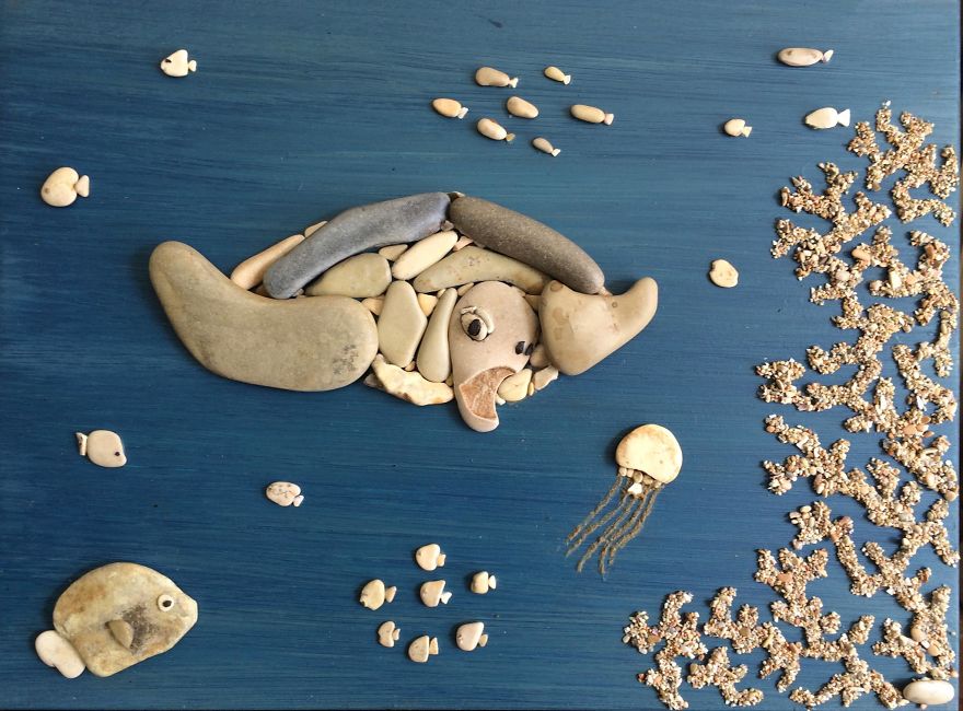 I Create Art From Stones I Find On The Beach I Create Art From Stones I Find On The Beach