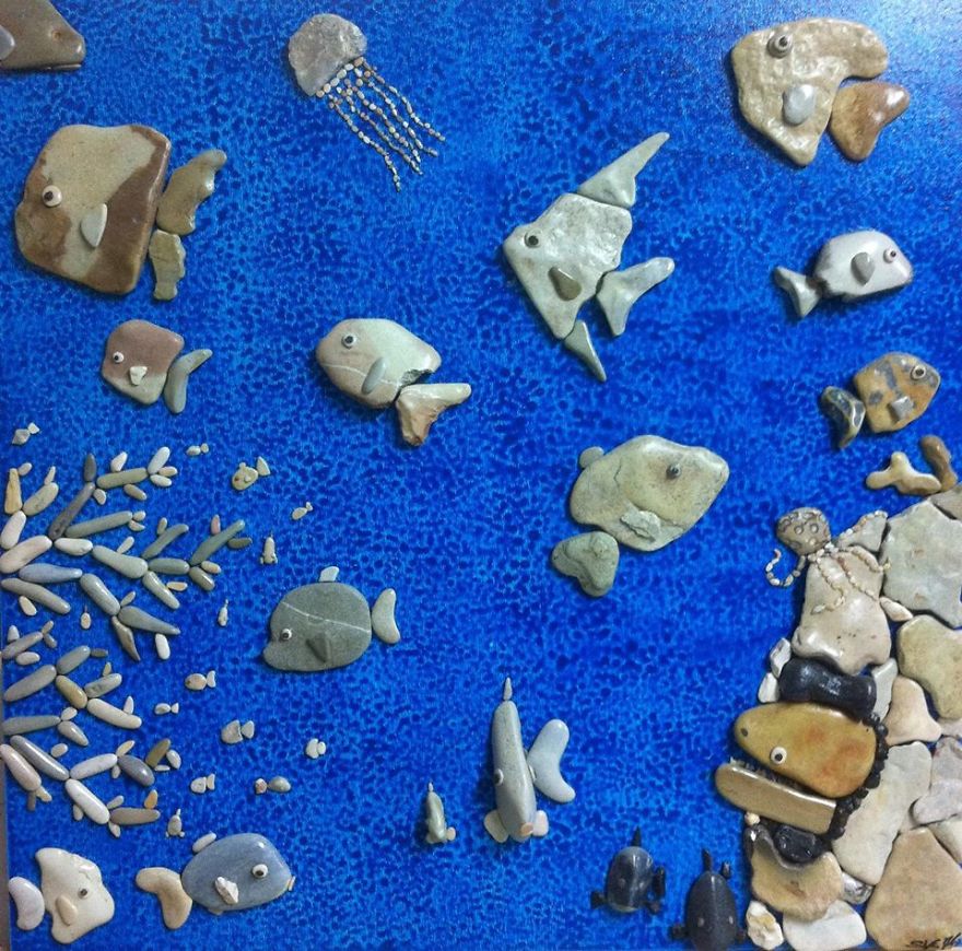 I Create Art From Stones I Find On The Beach I Create Art From Stones I Find On The Beach