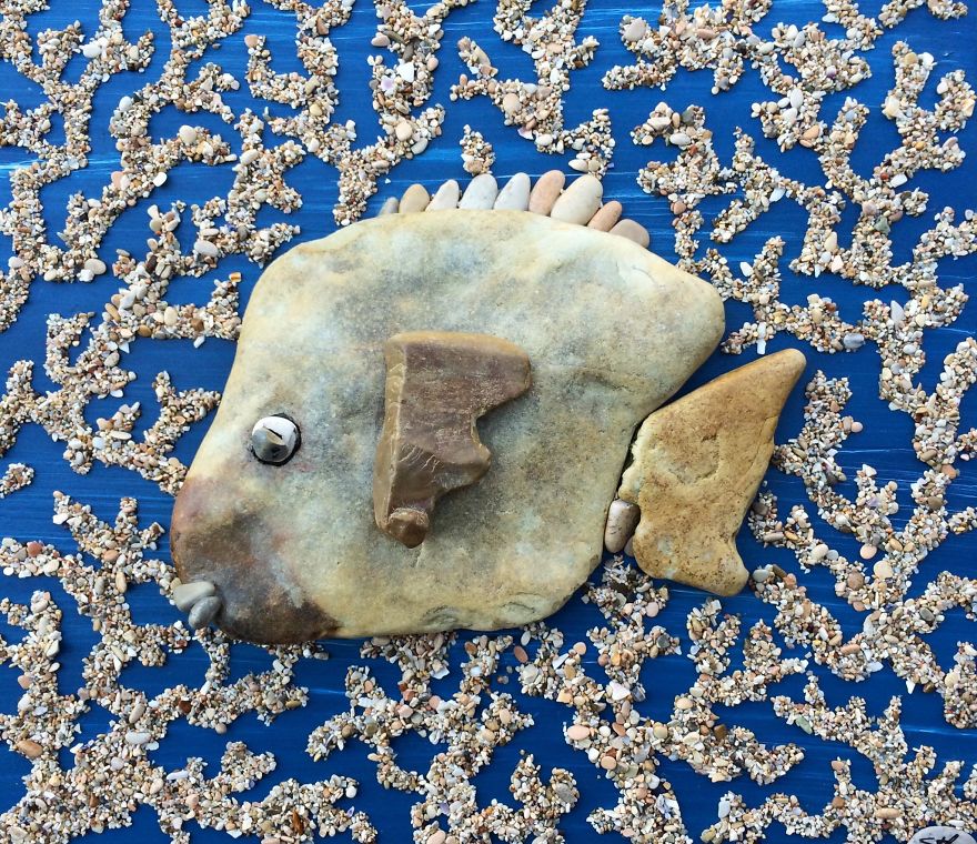I Create Art From Stones I Find On The Beach I Create Art From Stones I Find On The Beach