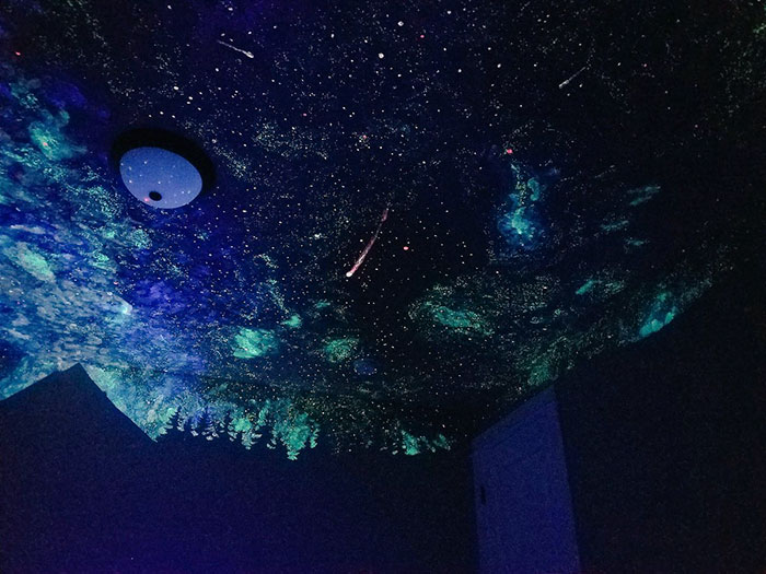 Woman Creates Glow-In-The-Dark Galaxy Painting For Boy Who Couldn&#8217;t Fall Asleep, Here&#8217;s His Reaction