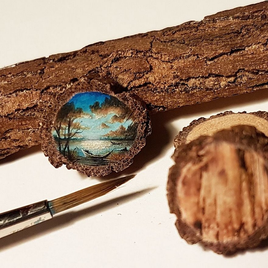 Turkish Artist Paints Unbelievably Tiny Paintings Onto Small Objects Turkish Artist Paints Unbelievably Tiny Paintings Onto Small Objects