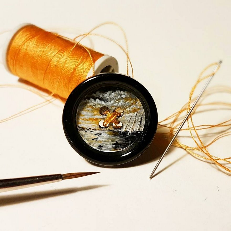 Turkish Artist Paints Unbelievably Tiny Paintings Onto Small Objects Turkish Artist Paints Unbelievably Tiny Paintings Onto Small Objects