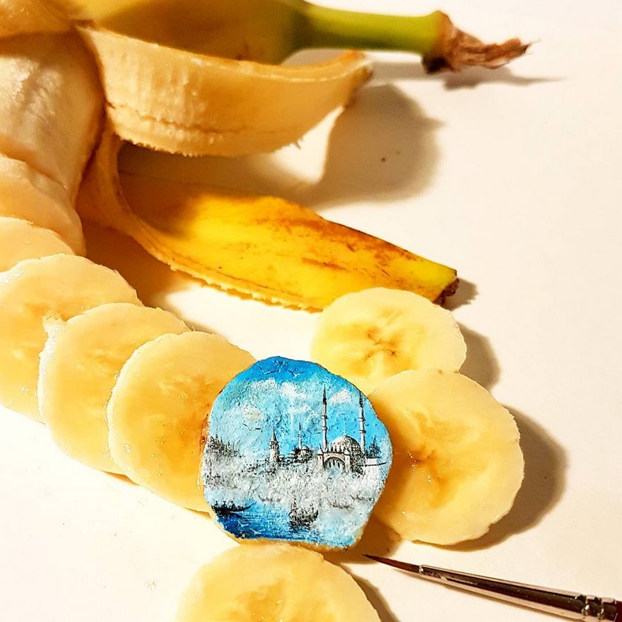 Turkish Artist Paints Unbelievably Tiny Paintings Onto Small Objects Turkish Artist Paints Unbelievably Tiny Paintings Onto Small Objects