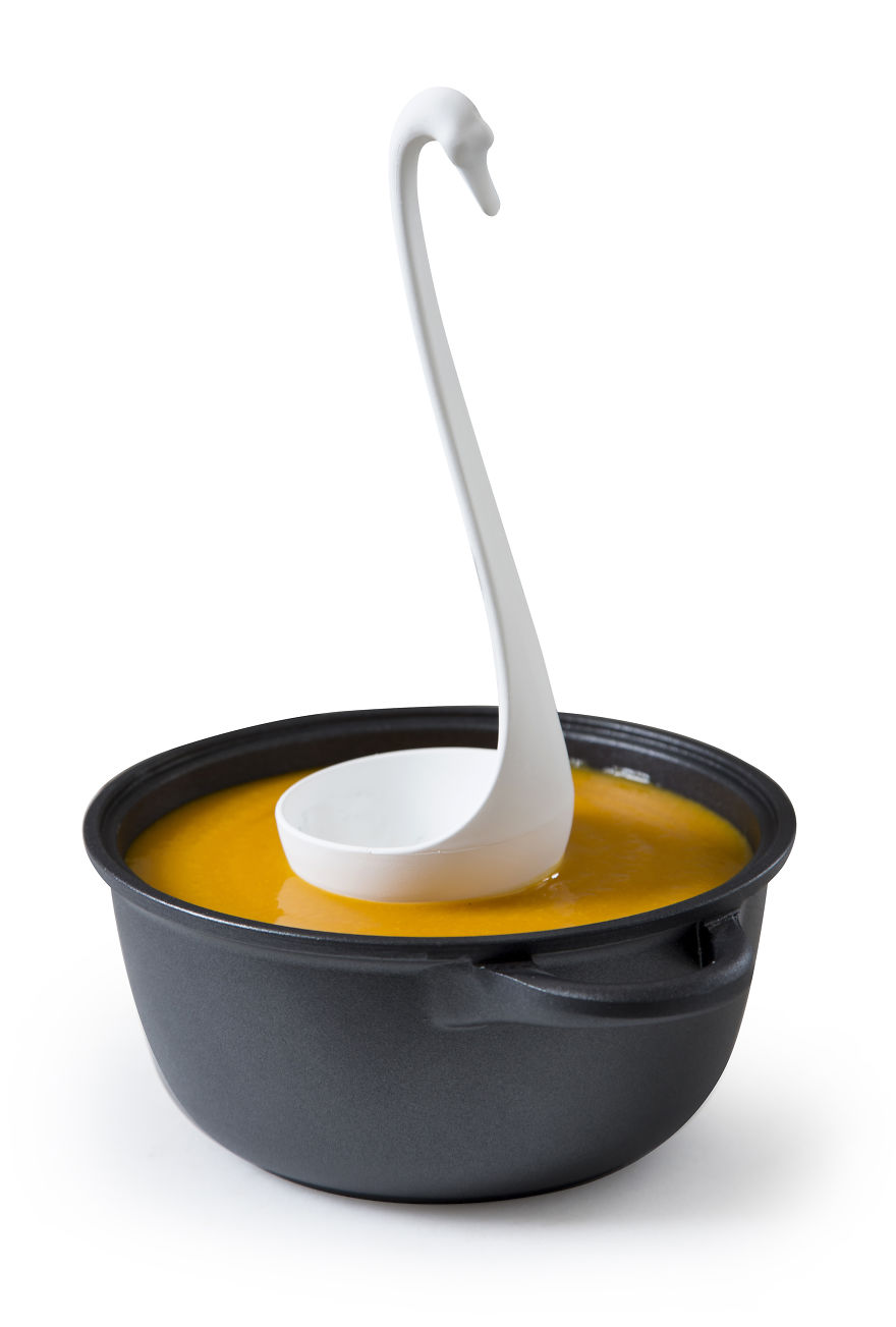 Swan Ladle That Gracefully Floats On Your Soup Swan Ladle That Gracefully Floats On Your Soup