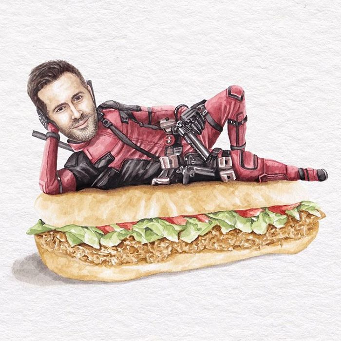 I&#8217;ve Made Over 100 Watercolor Paintings Of Celebs On Sandwiches