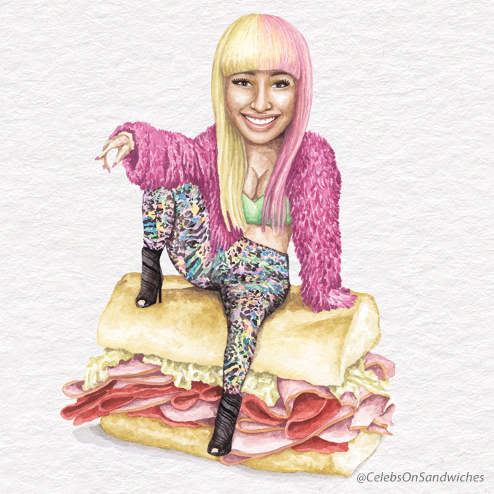 I&#8217;ve Made Over 100 Watercolor Paintings Of Celebs On Sandwiches