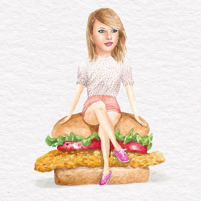 I&#8217;ve Made Over 100 Watercolor Paintings Of Celebs On Sandwiches