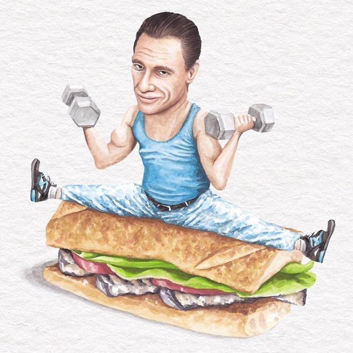 I&#8217;ve Made Over 100 Watercolor Paintings Of Celebs On Sandwiches