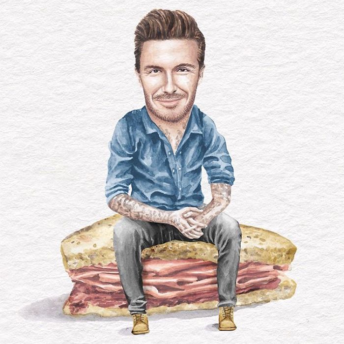 I&#8217;ve Made Over 100 Watercolor Paintings Of Celebs On Sandwiches