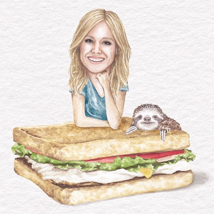 I&#8217;ve Made Over 100 Watercolor Paintings Of Celebs On Sandwiches