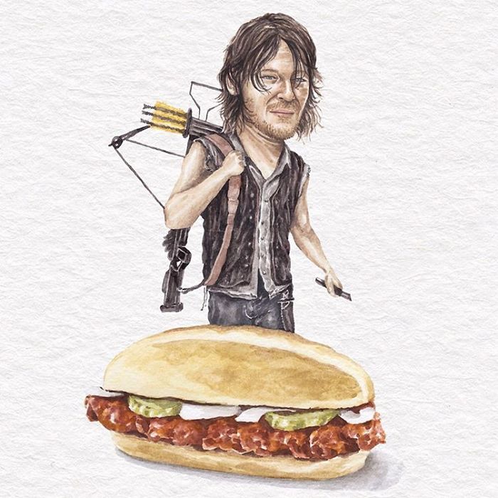 I&#8217;ve Made Over 100 Watercolor Paintings Of Celebs On Sandwiches
