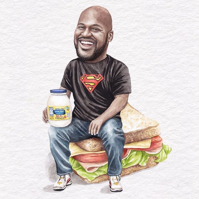 I&#8217;ve Made Over 100 Watercolor Paintings Of Celebs On Sandwiches