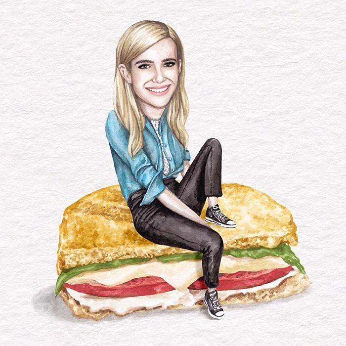 I&#8217;ve Made Over 100 Watercolor Paintings Of Celebs On Sandwiches