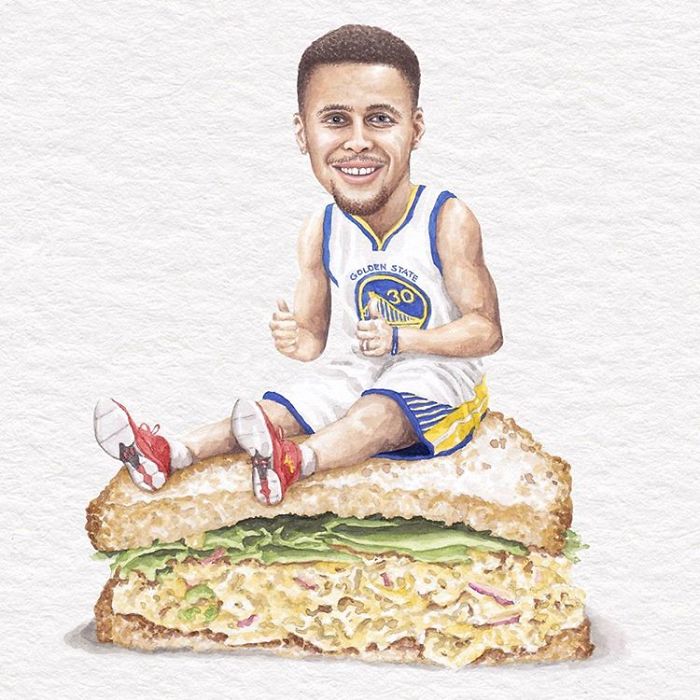 I&#8217;ve Made Over 100 Watercolor Paintings Of Celebs On Sandwiches