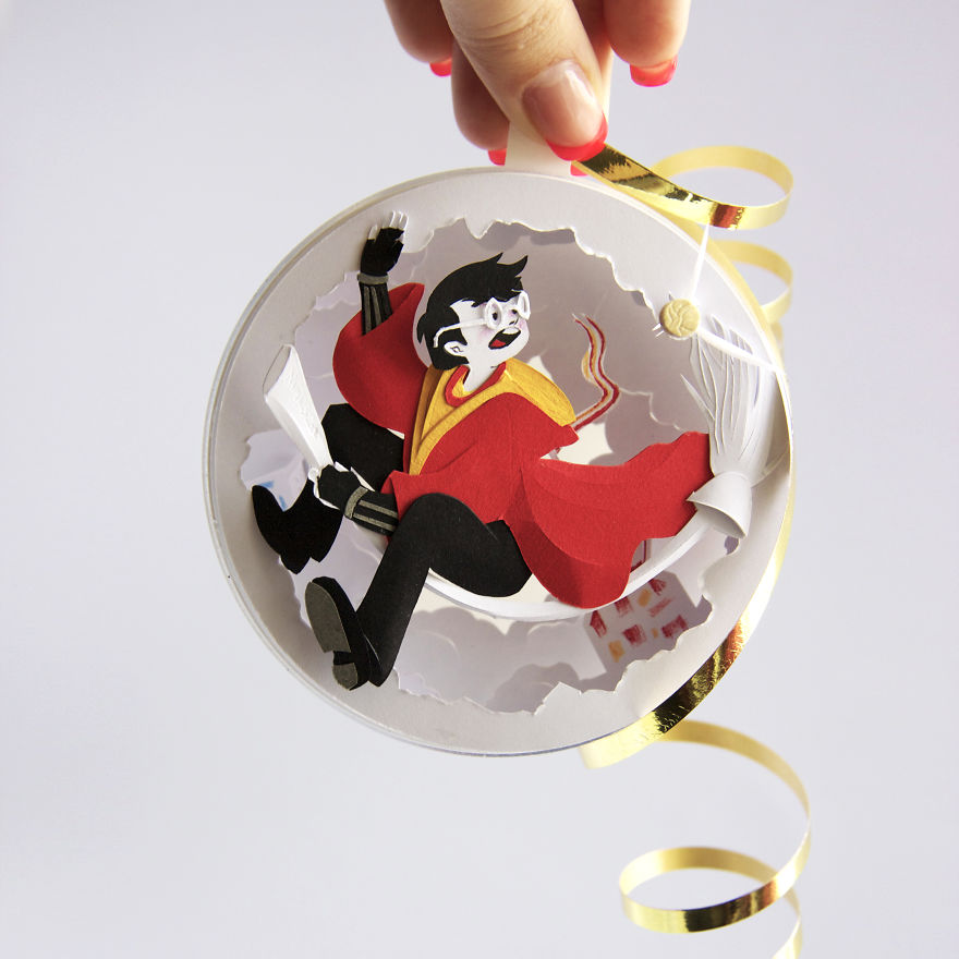 I Made A Series Of Paper Cut Christmas Decorations Inspired By Harry Potter I Made A Series Of Paper Cut Christmas Decorations Inspired By Harry Potter