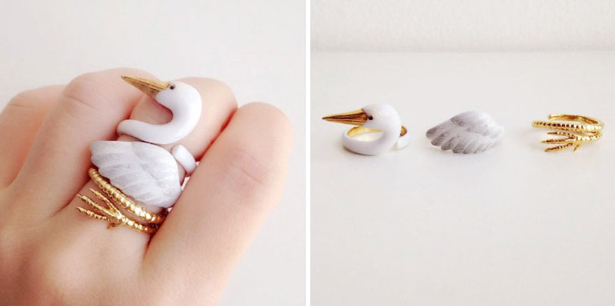 3-Piece Rings That Become Animals When You Wear Them All At Once