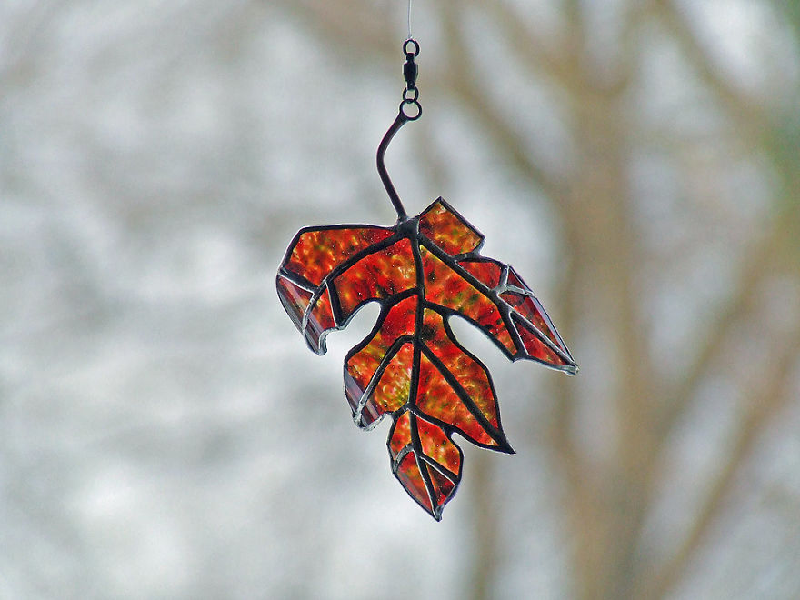 Artist Turns Beer Bottles Into Beautifully Curved Leaves