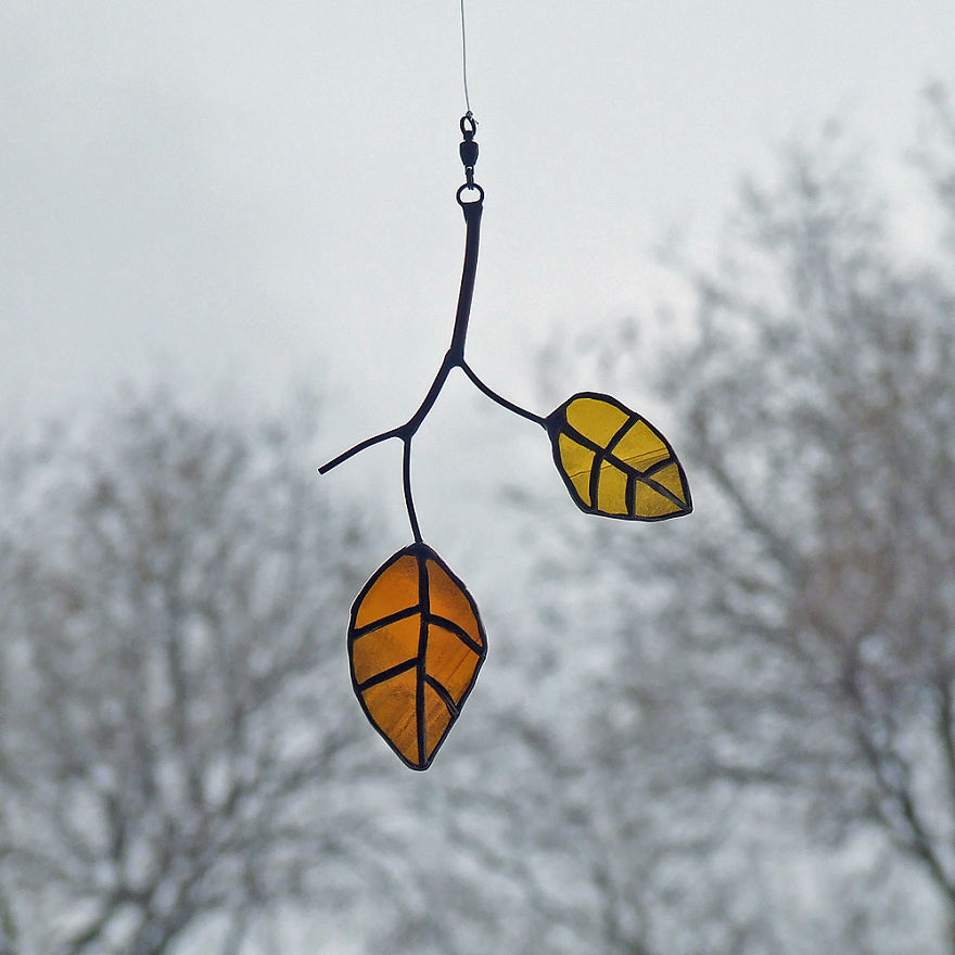 Artist Turns Beer Bottles Into Beautifully Curved Leaves