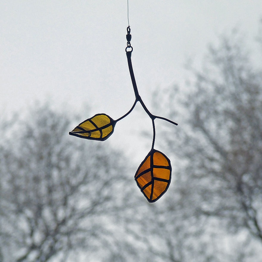 Artist Turns Beer Bottles Into Beautifully Curved Leaves