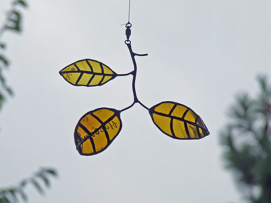 Artist Turns Beer Bottles Into Beautifully Curved Leaves