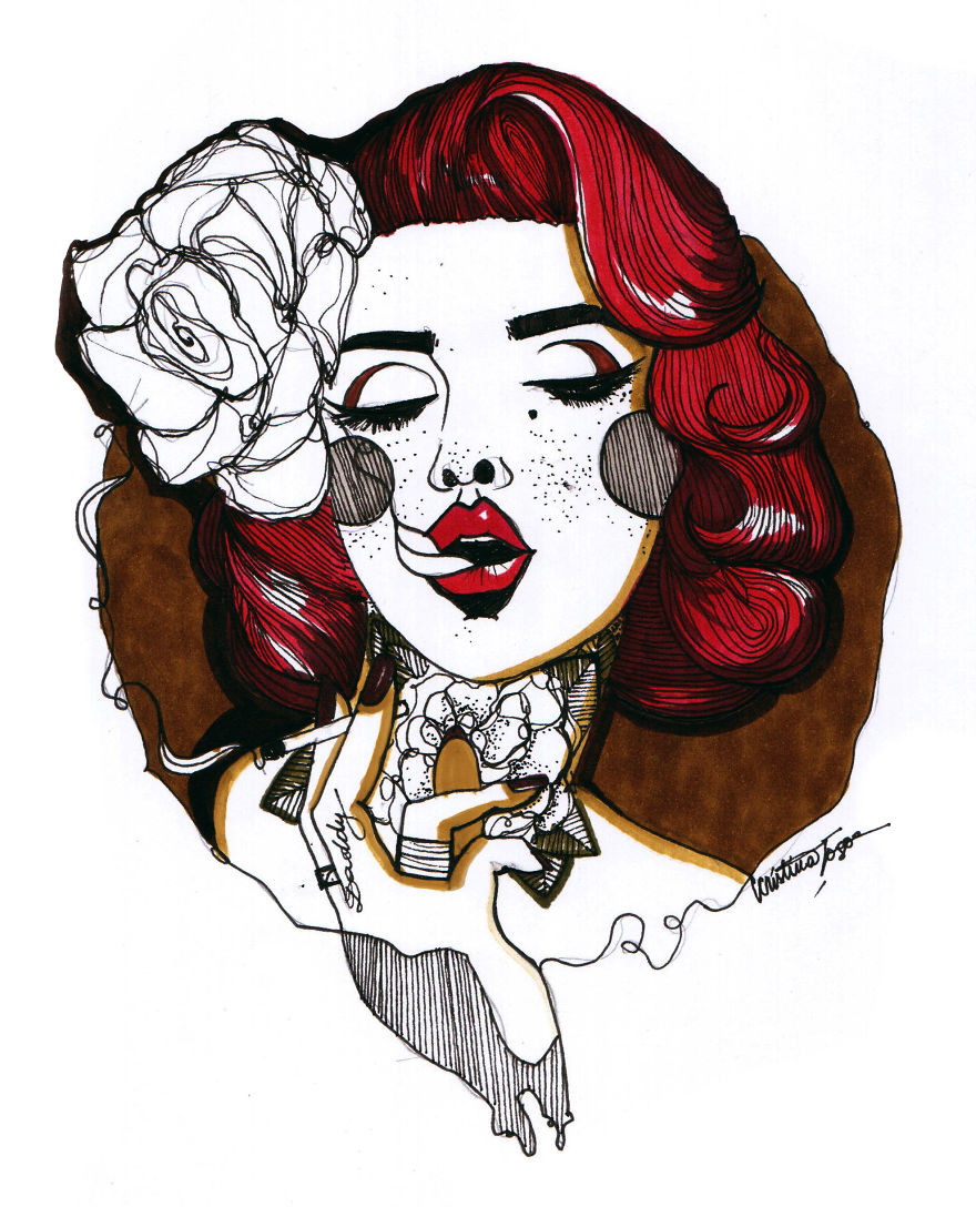 I Combined One-Line-Drawings Technique With Colored Markers To Create Expressive Portraits I Combined One-Line-Drawings Technique With Colored Markers To Create Expressive Portraits