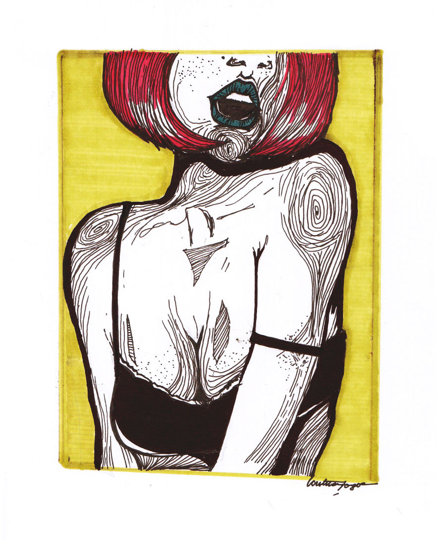 I Combined One-Line-Drawings Technique With Colored Markers To Create Expressive Portraits I Combined One-Line-Drawings Technique With Colored Markers To Create Expressive Portraits