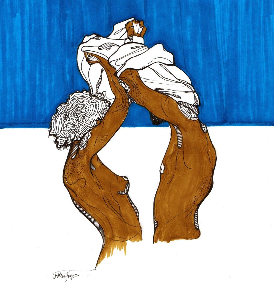 I Combined One-Line-Drawings Technique With Colored Markers To Create Expressive Portraits I Combined One-Line-Drawings Technique With Colored Markers To Create Expressive Portraits