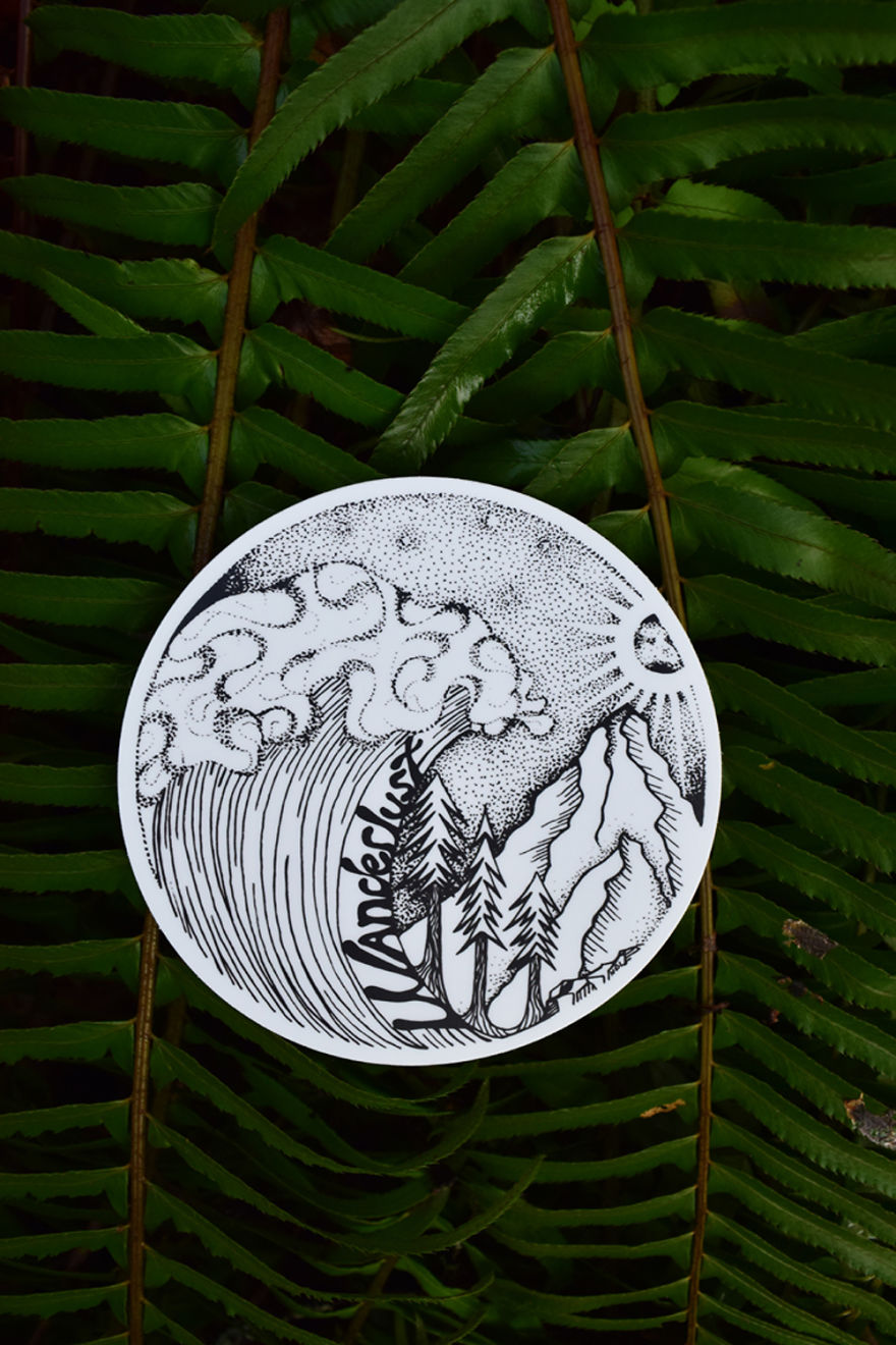 My Hand Drawn Wild Slice Nature Sticker Designs My Hand Drawn Wild Slice Nature Sticker Designs