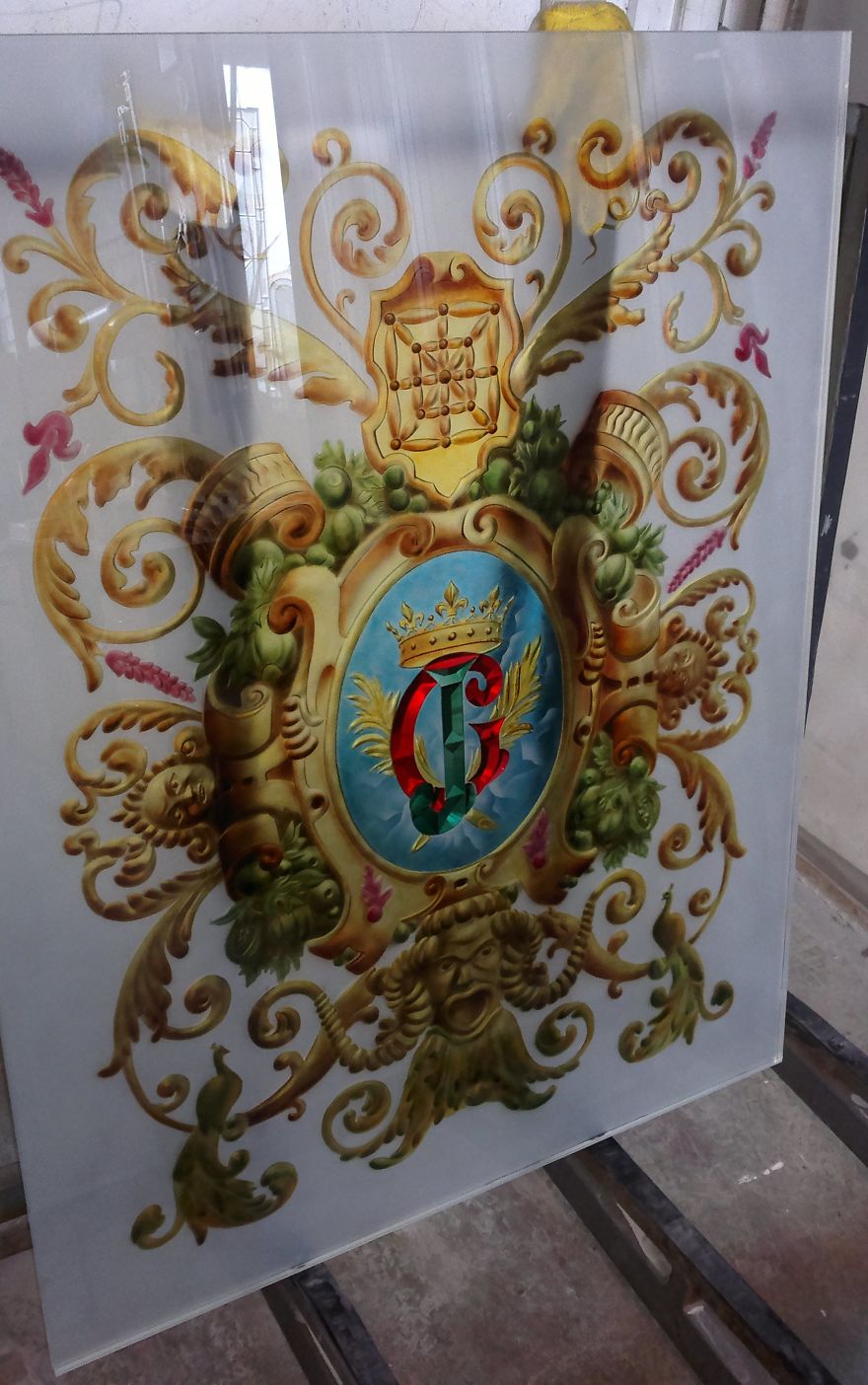 Engraved And Painted Glass For Roof Window