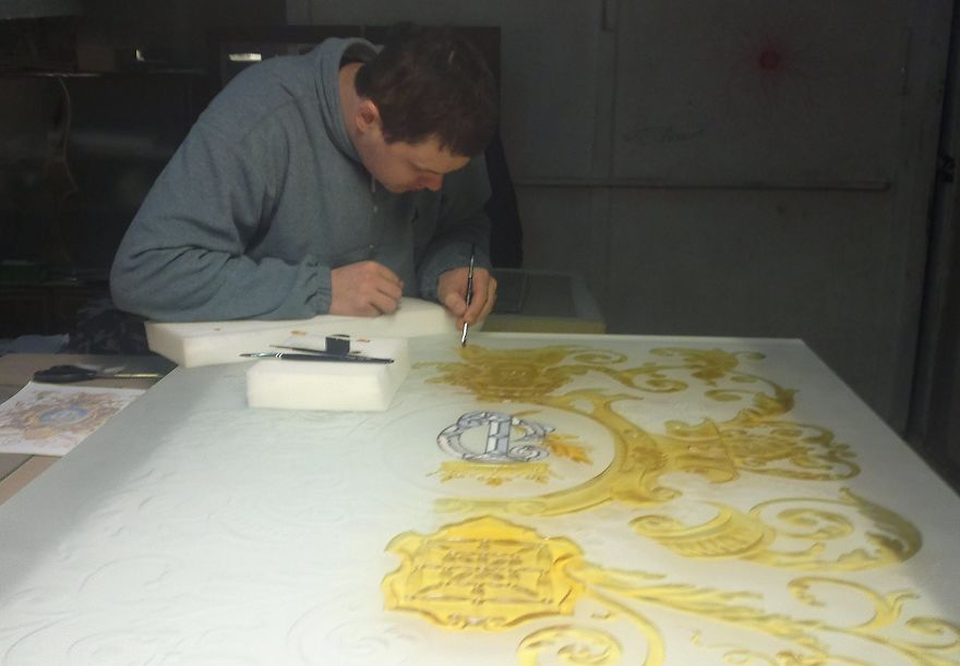 Engraved And Painted Glass For Roof Window