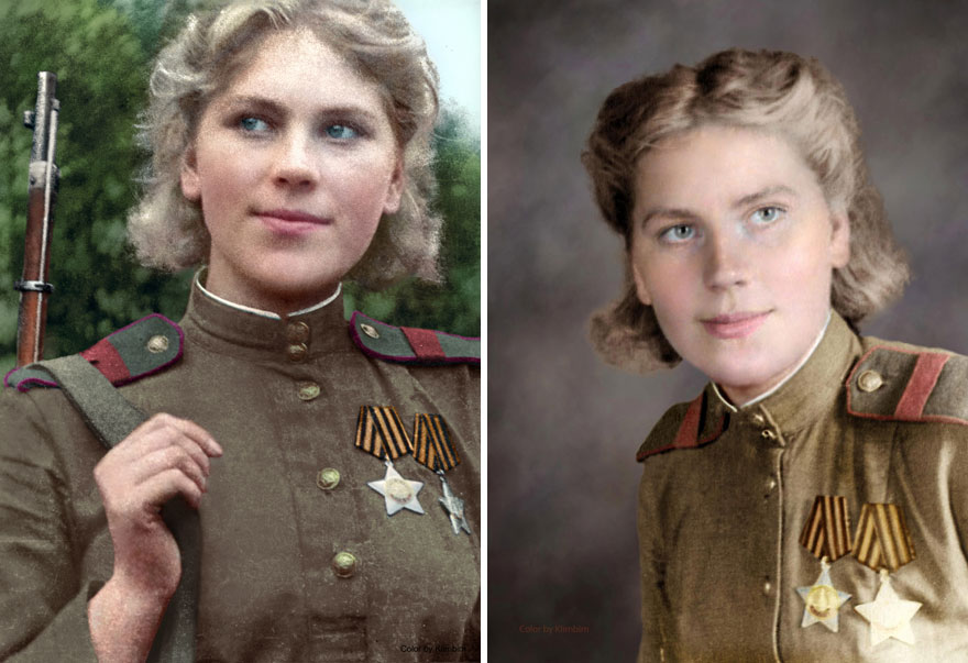 Colourised Pics Of Russia’s Female Snipers Who Terrorised Nazis, Including “Lady Death” With 309 Kills Colourised Pics Of Russia’s Female Snipers Who Terrorised Nazis, Including “Lady Death” With 309 Kills