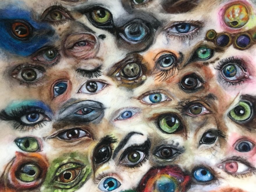 I “Painted” 100 Eyes In 100 Days With Wool I “Painted” 100 Eyes In 100 Days With Wool