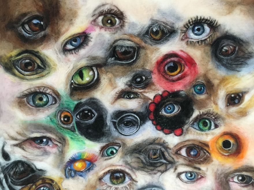 I “Painted” 100 Eyes In 100 Days With Wool I “Painted” 100 Eyes In 100 Days With Wool