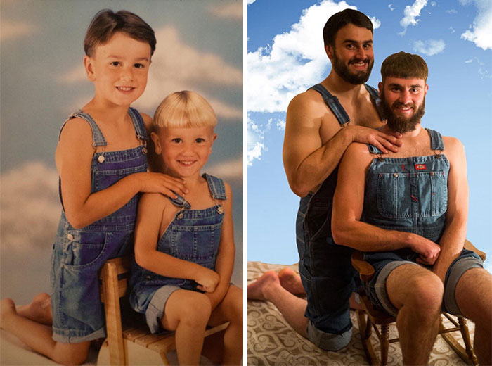 193 Siblings Who Hilariously Recreated Their Childhood Photos 193 Siblings Who Hilariously Recreated Their Childhood Photos