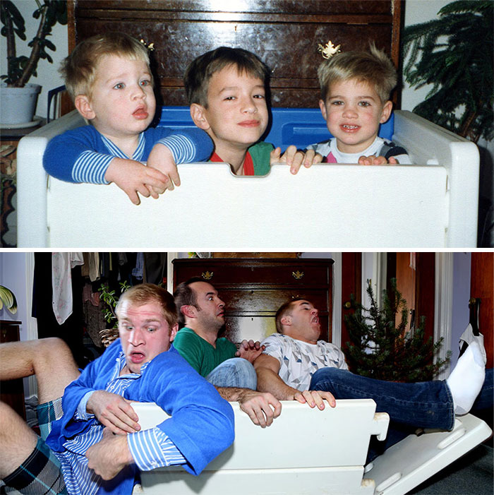 193 Siblings Who Hilariously Recreated Their Childhood Photos 193 Siblings Who Hilariously Recreated Their Childhood Photos