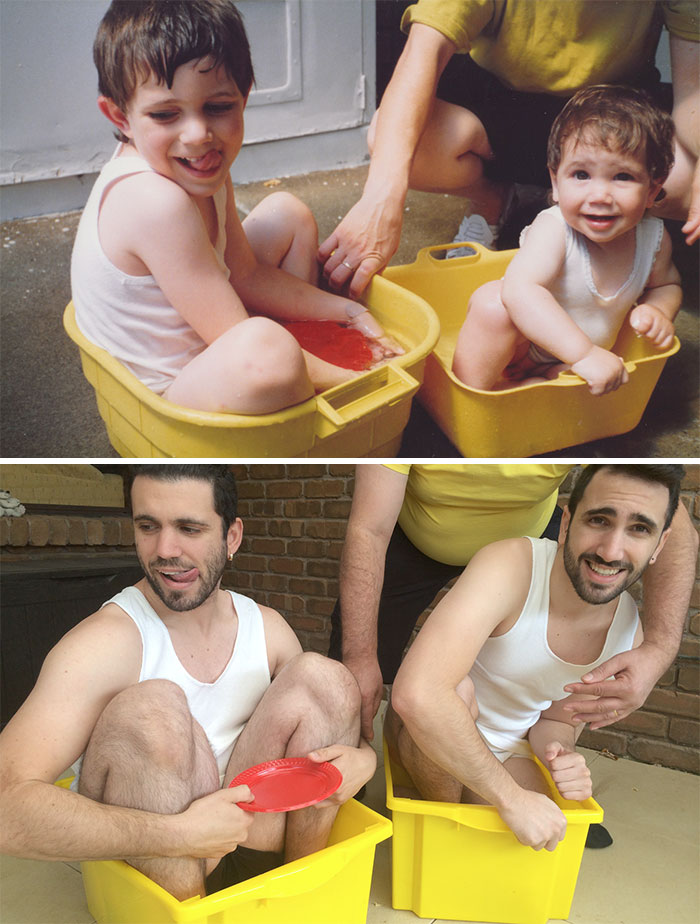 193 Siblings Who Hilariously Recreated Their Childhood Photos 193 Siblings Who Hilariously Recreated Their Childhood Photos