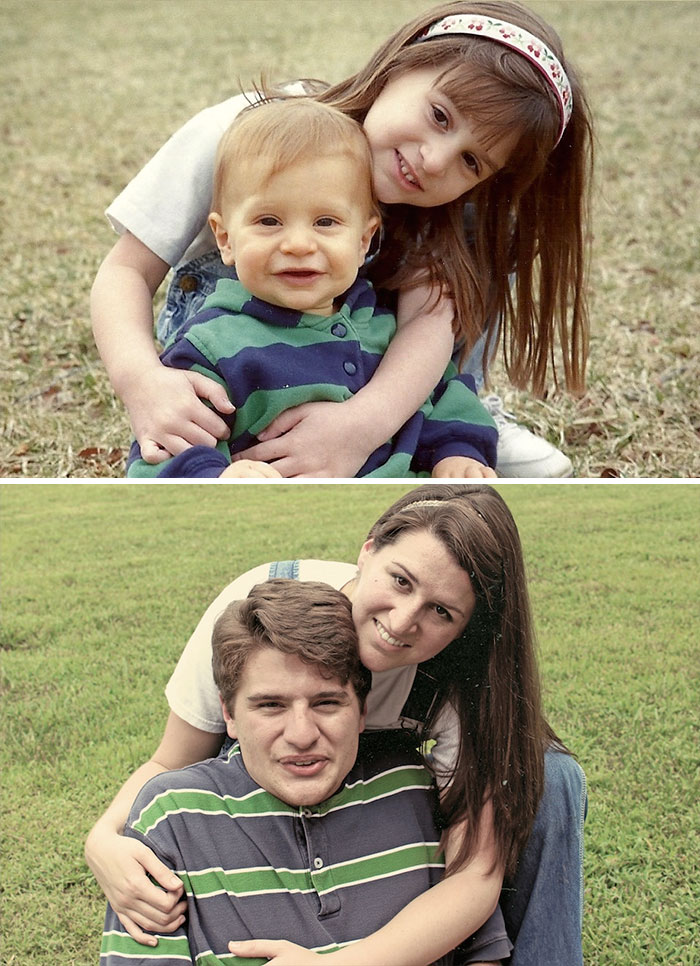 193 Siblings Who Hilariously Recreated Their Childhood Photos 193 Siblings Who Hilariously Recreated Their Childhood Photos