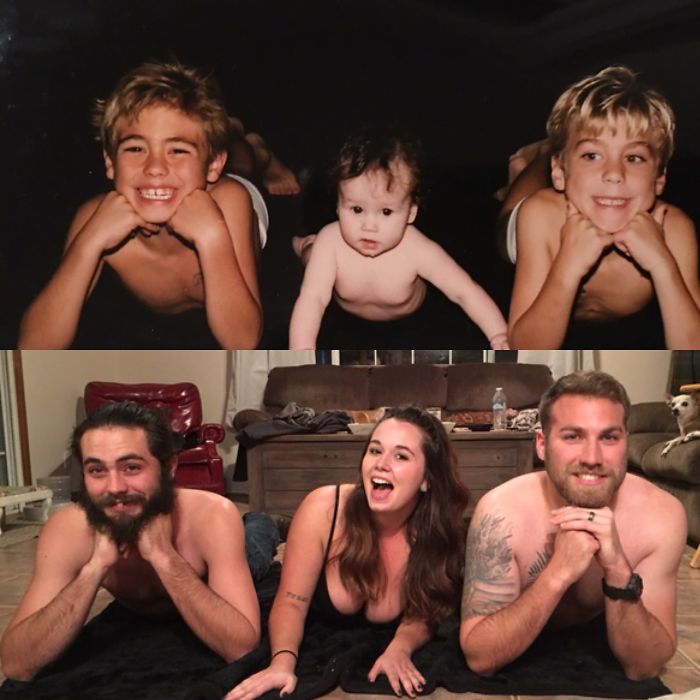 193 Siblings Who Hilariously Recreated Their Childhood Photos 193 Siblings Who Hilariously Recreated Their Childhood Photos
