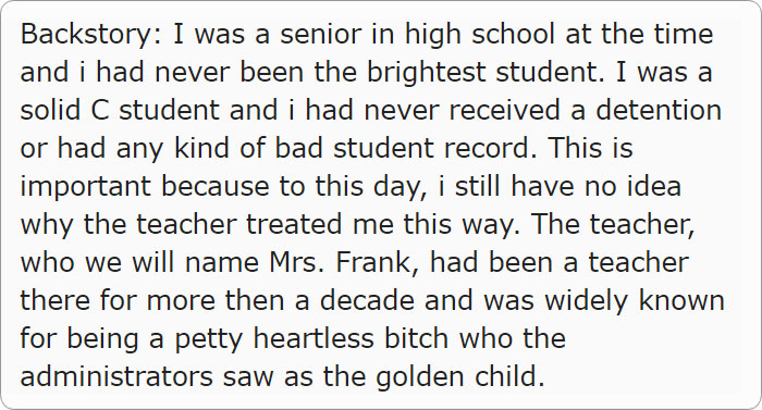 Teacher Keeps Insulting Her Students For 10 Years, So This Student Destroys Her Career Teacher Keeps Insulting Her Students For 10 Years, So This Student Destroys Her Career