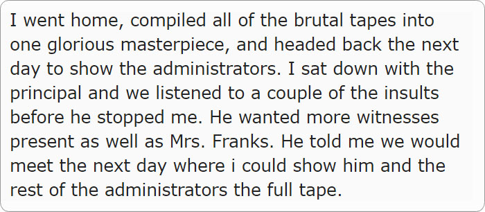 Teacher Keeps Insulting Her Students For 10 Years, So This Student Destroys Her Career Teacher Keeps Insulting Her Students For 10 Years, So This Student Destroys Her Career